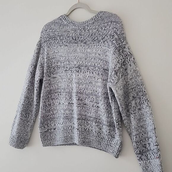 Pink Victoria's Secret Gray Heathered Knit V Back Sweater L (gl10) - Picture 1 of 7